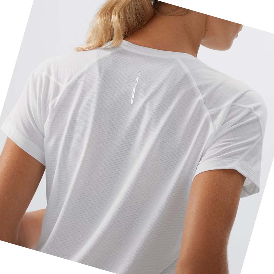 Camiseta Salomon CROSS RUN Mujer Blancos | MX 2542LIS